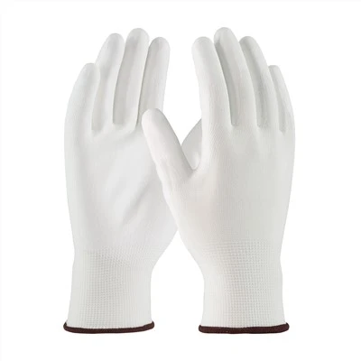 White Nylon PU Palm Coated Gloves